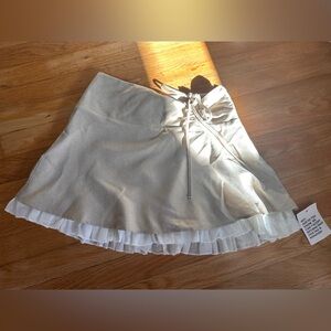 Miss Selfridge tailored double layer ruched mini skirt in stone